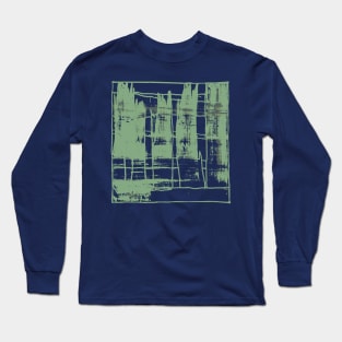 Liminal Space in Pistachio Abstraction and black background Long Sleeve T-Shirt